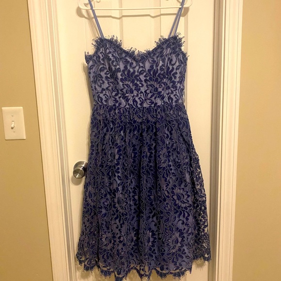 Eliza J Dresses & Skirts - Eliza J blue lace appliqué dress